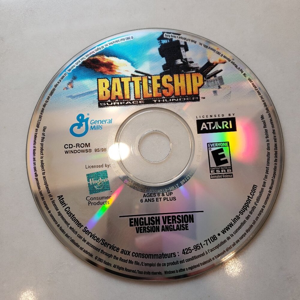 Atari and General Mills Battleship Surface Thunder PC Game